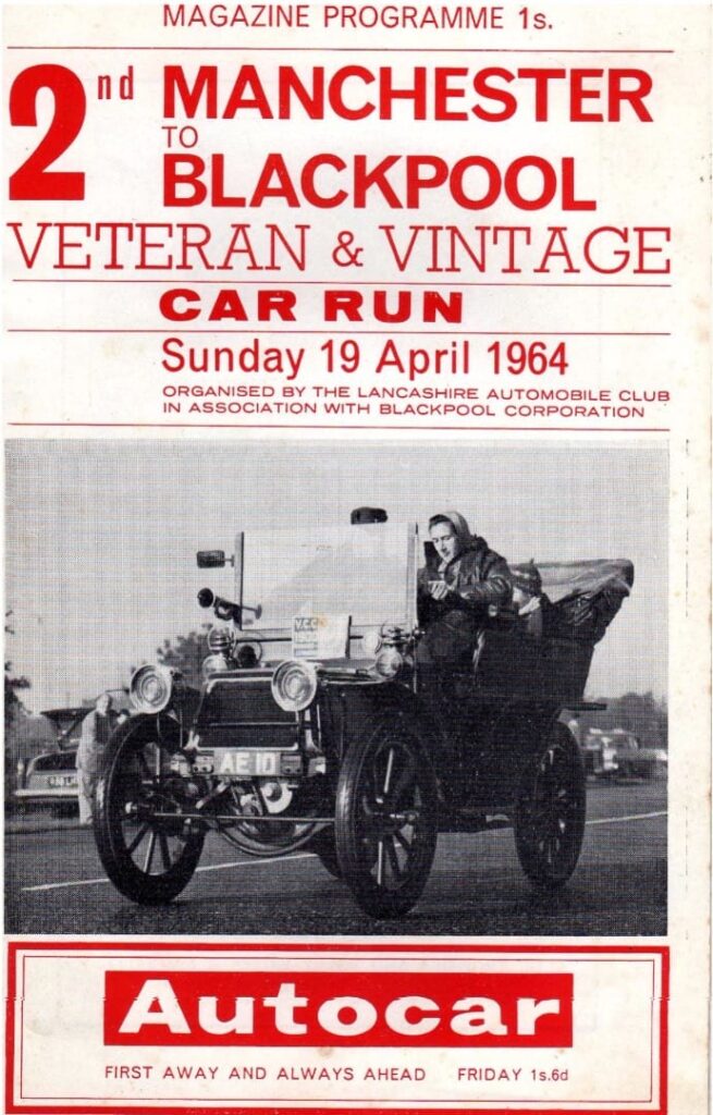 Programme for the 2nd Manchester to Blackpool Veteran and Vintage Car Run 1964