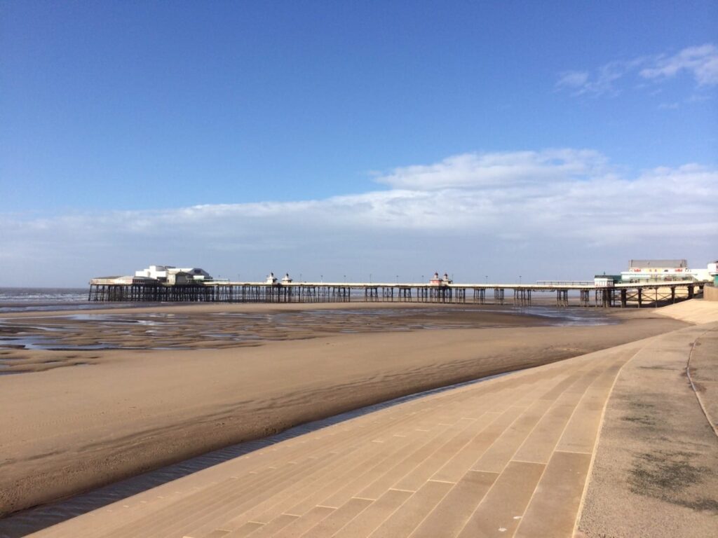 Blackpool Central Beach and North Pier