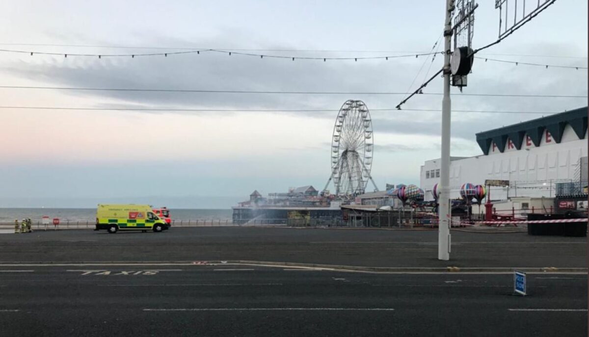 Fire on Blackpool Central Pier • find out more with Live Blackpool