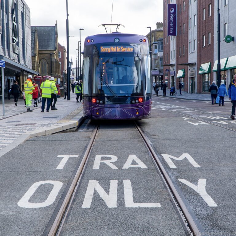 Trams return to Talbot Road. Photo: LB Photography