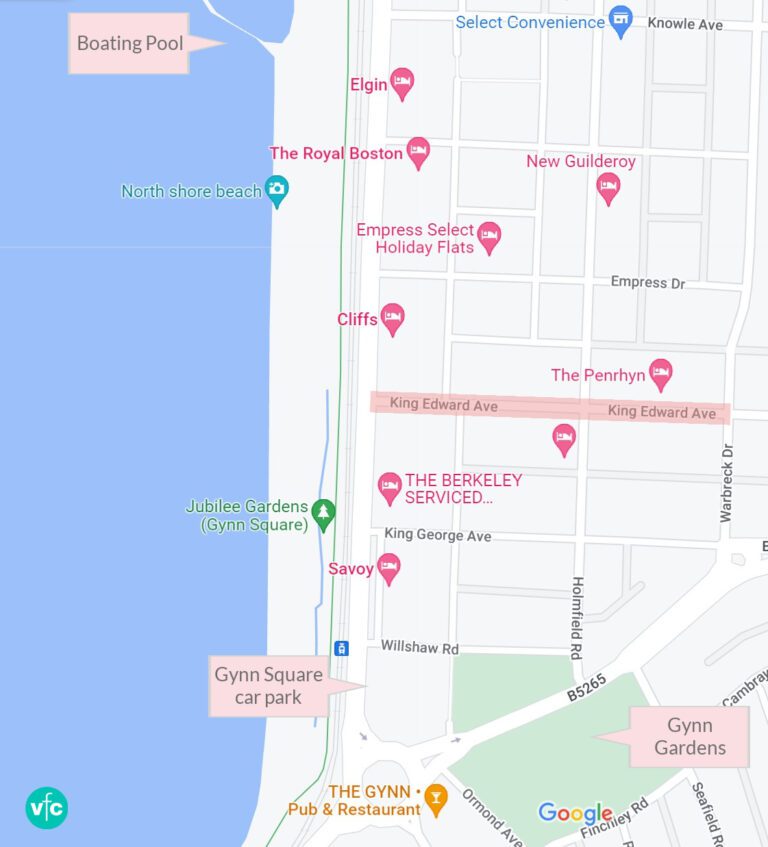 Google map showing location of King Edward Avenue. Click on the map to explore